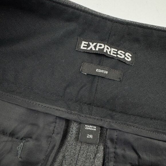 Express Editor Women's Gray Low Rise Flare Leg Dress Pants Size 2R - Picture 12 of 16